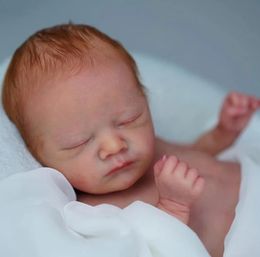 NPK 18inch Reborn Doll Kit Charlotte with Bent Legs Unfinished Sleeping born Baby Parts Body 240304