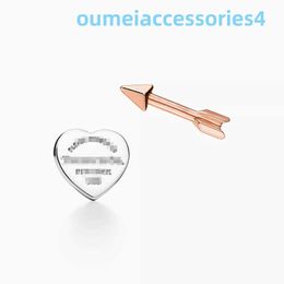 2024 Jewellery Designer Brand Stud 925 Silver Heart Arrow Love Cnc Fashion Rose Gold Versatile New Earrings