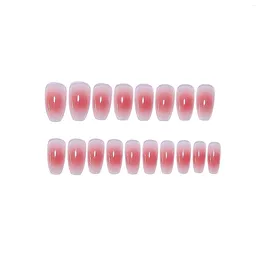 False Nails 24pcs Medium Length Blush Press-on Long Lasting Safe Material Waterproof For Finger Decoration