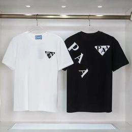 P-RA Tasarımcı T-Shirt Moda Tees Sıradan Erkekler Tişörtleri Çift Markalar Gömlek Kadınlar Kısa Kollu Pamuk Tshirt Üstler Tees Mektup Baskı Gömlekleri