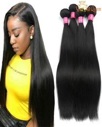 Mink Brazilian Virgin Hair Straight 4 bundles Human Hair Weaves Unprocessed Brazilian Peruvian Malaysian Indian Straight Hair Bund3081541