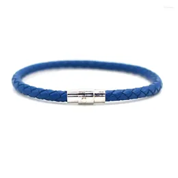 Charm Bracelets 4 Colours Men Leather Cord Bracelet Bangle Magnet Buckle For Wristband Rope Jewellery Accessories