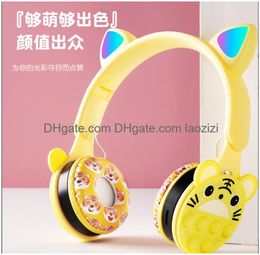 Walkie Talkie Headset Animal Ear Noise Cancelling Earphones Bluetooth 5.0 For Teenagers And Children 150Ma Battery Capacity Drop Deli Otbp1