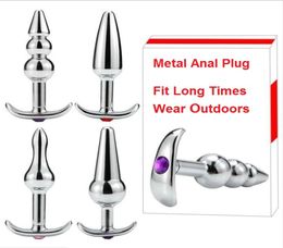 New Metal Stainless Steel Anal Plug Anus Beads Expander Stimulator Butt Plug Dilator Dildos Adult Masturbation Sex Toy For Couples8110036