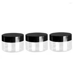 Storage Bottles 50pcs Cream Jar 56Dia Empty Transparent Plastic Refillable White Black Lid 50ML Facial Pot Containers For Cosmetic