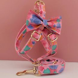 Harnesses Pink Shell Printing Harnes Personalised Puppy Dog ID Collars Free Engraved LOGO For Dog Pet Wedding Supplies