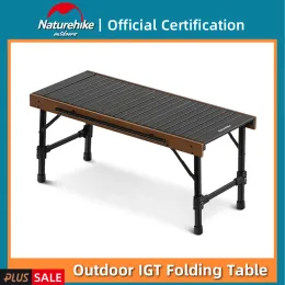 Furnishings Naturehike IGT Beech Folding Combination Table Outdoor Portable Camping Barbecue Aluminum Alloy Dining Table LoadBearing 30kg