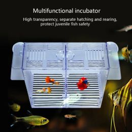 Tanks Fish Breeding Box Clear Isolation Box Aquarium Hatchery Incubator with Suction Cups for Newborn Shrimp Guppy 2 Sizes