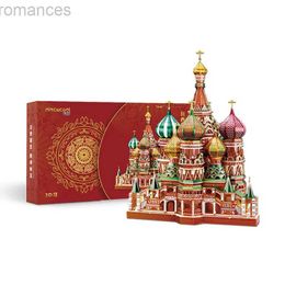 3D Puzzles Piececool Colourful SAINT BASILS CATHEDRAL building Model kits 3D Metal Puzzle DIY Laser Cut Assemble Jigsaw Toy gift for kids 240314