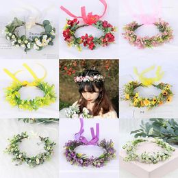 Hair Accessories Wedding Bezel Wreath Flower Headband For Girl Women Floral Head Band Spring Festival Po Shoot Tiaras Fashion Headwear