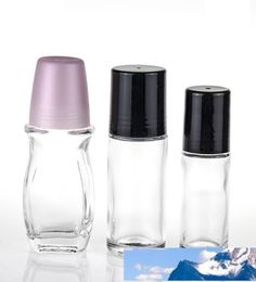 30ml 50ml Clear Glass Roll On Bottle Essential Oil Perfume Bottle Travel Dispenser Bottle Glass Roller Ball PP Cap4446600