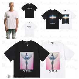 Purple Brand t shirt Mens Designer t shirt Summer new alphabet Graffiti Evil Fun Colourful printed casual short sleeve T-shirt High street fashion hip Hop shirts KBX8