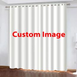 Curtains Custom LOGO Photo Brand Thick Windows Curtains for Living Room Curtain Room Divider POD Customised Home Decor with Hooks 1 Panel
