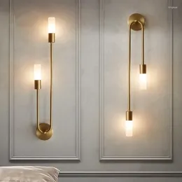 Wall Lamp Modern Led Lights Bedroom Bedside Kitchen Living Room Background Corridor Gold Sconce Indoor Lighting