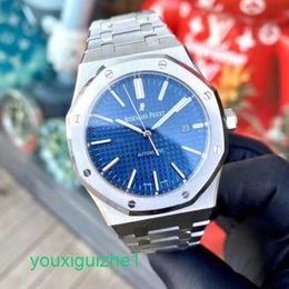 AP Watch Top Machinery Watch Royal Oak Precision Steel Automatic Mechanical Watch 15400ST.OO.1220ST.03 Blue Plate Business and Leisure Watch