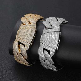 Hip Hop 22mm Bubble Cuban Chain Zircon Trendy Brand Personalised Diamond Inlaid Men's Bracelet Accessories