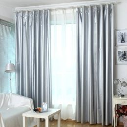 Curtains Silver Blackout Curtains With Coated Lining Thickened Light Blocking Thermal Insulated Window Curtain Panels For Bedroom Hook