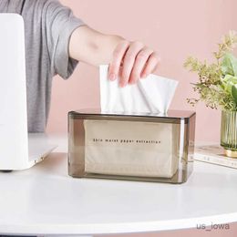 Tissue Boxes Napkins Clear PET Tissue Box Holder Simple Rectangular Paper Napkin Cointainer Oragnizer for Car Home End Table