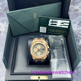 AP Wrist Watch Fancy Watch Royal Oak Offshore Series 26470OR Grey Disc 18K Rose Gold Automatic Mechanical Mens Watch 42mm