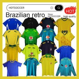 Brazilian Retro football jersey ROMARIO RIVALDO Brazil CARLOS Ronaldinho camisa de futebol 1998 2002 KAKA 2006 2000 1994 1970 1957 PELE vintage football jersey