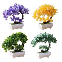 Decorative Flowers Artificial Plants Potted Bonsai Simulation Fake Tree Ornaments Garden Desk Home Decor