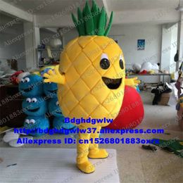 Mascot Costumes Pineapple Fruit Ananas Abacaxi Bromel Mascot Costume Adult Cartoon Character Outfit Kindergarten Pet Shop Cut the Ribbon Zx3015