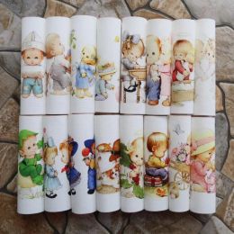 Fabric 16pcs/lot Hand Quilting Bags Tecido Angel Patchwork Child Digital Print Painting Fabric Cotton Hand Dyed Sewing DIY Patchwork