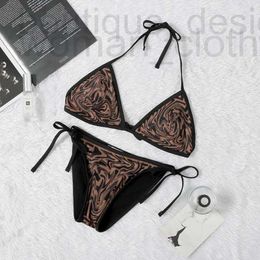 Women's Swimwear Designer Fashionable bikini swimsuit for women sexy split neck strap vintage FF letter internet famous IWRQ F830