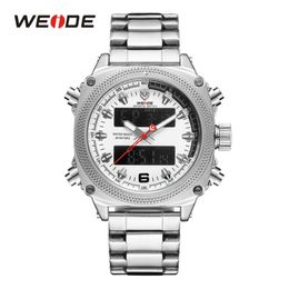 CWP Weide Watches Mens Sports Oto Tarih Haftası Ekran Dijital Kuvars Paslanmaz Çelik Bant Kemeri Bilek saati Siyah Saat Relogio Maskulino Saat