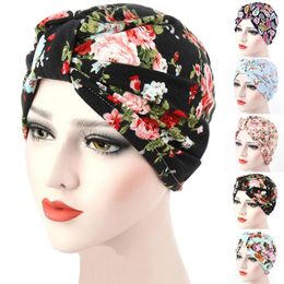 Ethnic Clothing Women Printed Hat Muslim Turban Headscarf Bottoming Cap Prayer Floral Pullover Undercap Hijabs Headcloth Bonnet