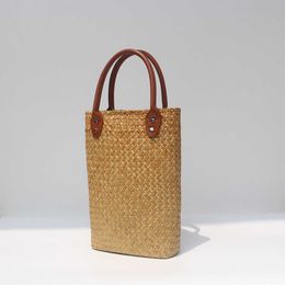 Grass Woven Handbag Bag Summer Vacation Niche Beach Handmade Women's Hand-held Grass Bag