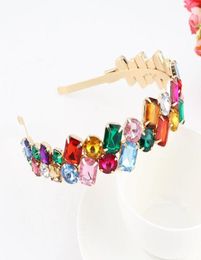 New Bunk Design Luxurious Headband Full Arrange Colors Faux Diamond Multi Shape Rhinestones Style Hair Hoop Whole3789756