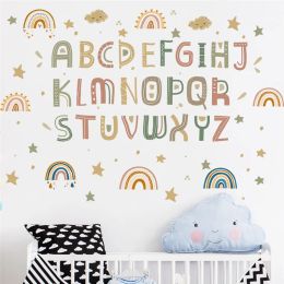 Stickers Diy Rainbow Cloud Star English Letters Wall Sticker For Kids Room Home Decoration Alphabet Mural Art Pvc Decals Nursery Posters