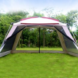 Shelters 58 Person Ulterlarge 365*365*210CM High Quality Large Gazebo Sun Shelter Camping Tent Carpas De Camping Beach Tent