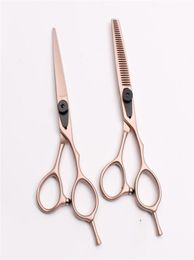 C9015 60quot Japan 440C Customised Brand Rose Gold Professional Human Hair Scissors Hairdressing Cutting Shears Thinning Scisso1320985