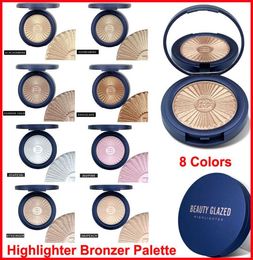 Beauty Glazed Highlighter Powder Palette Bronzer Contour Glow Eyeshadow Blusher Makeup Face Shimmer Skin Brighten Illuminator 8 Co7876159