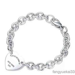 Bracelet for Women 925 Sterling Silver Heart-shaped Pendant O-shaped Chain High Quality Luxury Brand Jewellery Girlfriend Gift Co G220510 7CGS 7CGS IHT3