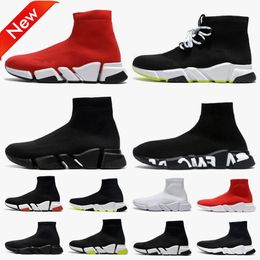 Çorap Ayakkabı Tasarımcı Erkekler Sıradan Ayakkabı Kadın Hız Eğitmeni Çoraplar Boot Hızları Ayakkabı Koşucuları Koşucu Spor ayakkabıları Örgü Kadınlar 1.0 2.0 Yürüyüş Üçlü Black Beyaz Kırmızı Dantel Spor