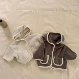 Jackets Handsome Baby Boys Coat Spring Autumn Long Sleeve Cute Pocket Design Born Infant Tops Children Kids Outwear 0-4Y