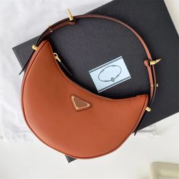 mirror quality Classic Womens triangle half moon bag Luxury handbags Underarm Clutch makeup CrossBody bag mens Designer leather tote pochette Cleo Shoulder bags