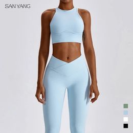 Yoga Set Seamless Womens Sportswear Workout Clothes Athletic Wear Gym Legging Fitness Bra Crop Top Sports Suits High Quality 240304