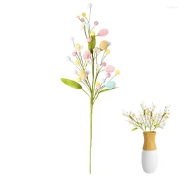 Decorative Flowers Easter Egg Tree Branch Fake Plant Happy Decorations 2024 Artificial For Party