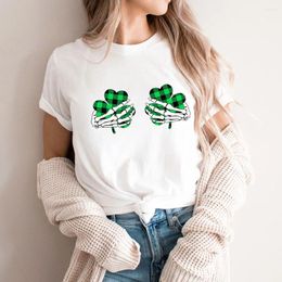 Women's T Shirts Skeleton St Patrick's Day Shirt Arrival Cotton Women Tshirt Unisex Funny Summer Casual Short Sleeve Top Lucky