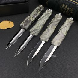 Micro Camouflage A07 Automatic Knife 440C Blades Zinc Alloy Handles Outdoor EDC Fixed Blade Knifes Tactical Hunting Survival Combat Gear for Men