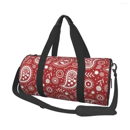 Outdoor Bags Ornamental Floral Paisley Gym Bag Retro Weekend Sports With Shoes Travel Pattern Handbag Novelty Fitness For Men Women
