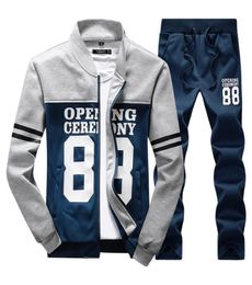 Men039s Jacket pants Jogging Turtleneck Sports Tracksuits Sweat Suits Fashion Sportswear70802983718005