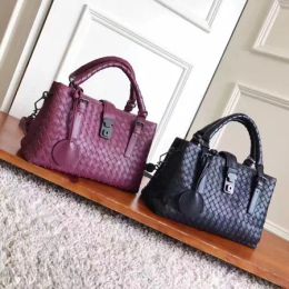 Top quality leather totes female large volume casual bags knitting real soft leather perfect hardware 30cm hasp handbags