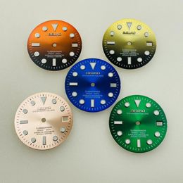 New NH35 dial diameter 28.5mm SUB modified NH36 blue green luminous face watch accessory