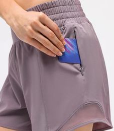 Elastic Waist Mesh Women039s ty Shorts Yoga Pants Running Fitness Casual Loose Breathable Hidden Zipper Pocket Sports Sh3334266