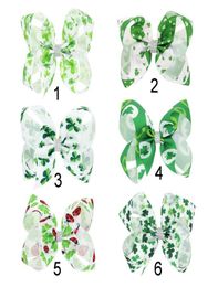 Hair Accessories Bows Clips St Patrick039s Day Hairpins Headbands for Girls Green Shamrock Clover Printed Ribbon Bowknot HC1245983610
